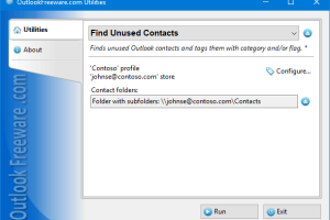 Find Unused Contacts for Outlook screenshot