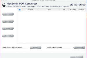 MacSonik PDF Converter Tool screenshot