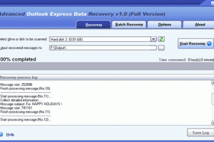 DataNumen Outlook Express Drive Recovery screenshot