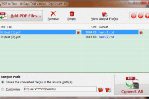 PDF to Text screenshot