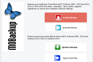 MOBackup - Outlook Backup Software screenshot
