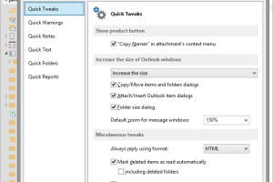 ReliefJet Quicks for Outlook screenshot