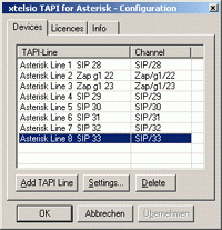 xtelsio TAPI for Asterisk screenshot