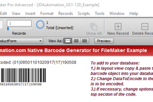 Filemaker Code 128 Generator screenshot