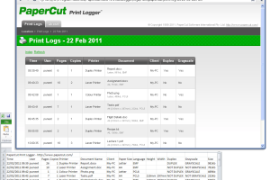 PaperCut Print Logger screenshot