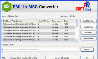 Import EML to MSG screenshot