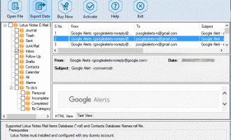 NSF Export to Outlook screenshot