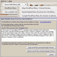 AllWebMenus WordPress Menu Addin screenshot
