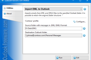 Import EML to Outlook screenshot