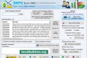 Android SMS Sender Software screenshot