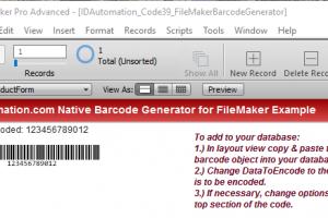 Filemaker Code 39 Generator screenshot