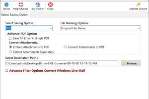 Outlook Express to PDF Converter screenshot