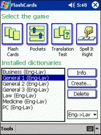 LingvoSoft FlashCards English <-> Latvian for Pocket PC screenshot