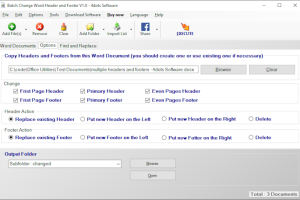 Batch Change Word Header and Footer screenshot