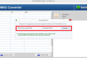 GainTools MSG Converter screenshot